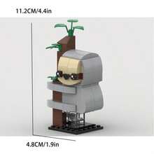 Sloth Climbing Tree Building Block Model, MOC Interlocking Set, Creative STEM Building Blocks - DIY Home Decor Desktop Ornament, Suitable As Christmas, Holiday Or Birthday Gift For Boys And Girls Aged 6 And Above - Multicolor - View 10