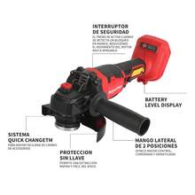 SuperPan Cordless Angle Grinder, 10000 RPM Brushless Electric Angle Grinder, With M14 Spindle, Suitable For/Battery, Can Be Used For Cutting, Grinding And Polishing - Red - View 7