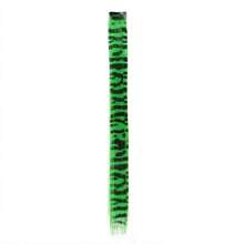 Extensões de Cabelo com Clipe Estampa de Zebra, 18 Polegadas (45cm) Peças de Cabelo Sintético Liso, Mechas de Cabelo Listradas de Leopardo Multicoloridas para Cosplay, Festa, Acessórios de Cabelo Diários, Halloween - Multicolorido - Visão 13