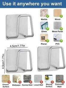 1/2/4/6/8/10pcs Stainless Steel Sink Sponge Rack For Sponge Steel Wire Ball Draining Paste The Inner Wall Of The Sink Kitchen Supplies - Multicolor - View 3