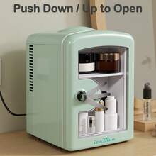 IceBlue 4L Makeup Refrigerator, Mini Refrigerator For Cosmetics And Drinks, Car/Home Use, Transparent Window And Handle - Green - View 10