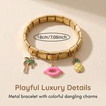 1pc Multi- Pendant Module Women's Detachable Modular Bracelet Jewelry, Suitable For Summer Beach Vacation And Daily Wear - Multicolor - View 7