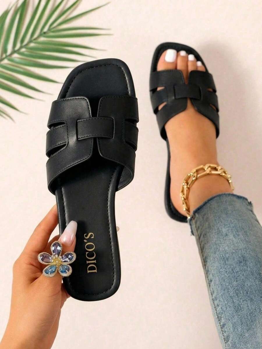 Women Flat Sandals - Black - View 1