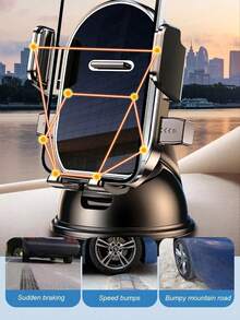 Giá đỡ điện thoại trên bảng điều khiển xoay 360° - với đế hút chân không, cơ chế tự khóa, chống rung, giá treo điều hướng ô tô đa năng - A - Xem 7