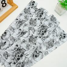 19.69*13.78 英吋黑色哥德式骷髏玫瑰圖案薄棉紙，節日禮物包裝薄棉紙，生日派對裝飾紙，禮物盒裝飾薄棉紙，印花薄棉紙，適用於DIY手工藝、花束包裝、婚禮裝飾、教師節、萬聖節、聖誕節 - 查看 4