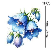 1/2/3PCS Durable Heat Transfer Iron-On Patch, Watercolor Bellflower Print, Blue-Purple Bell-Shaped Flowers With Emerald Green Stems, Petals Adorned With Crystal Clear Water Droplets, Fresh Realistic Floral Pattern, Suitable For Women's T-Shirts, Dresses, Canvas Bags, Throw Pillows DIY Apparel Printing, Vinyl Iron-On Sticker. - Multicolor - View 10