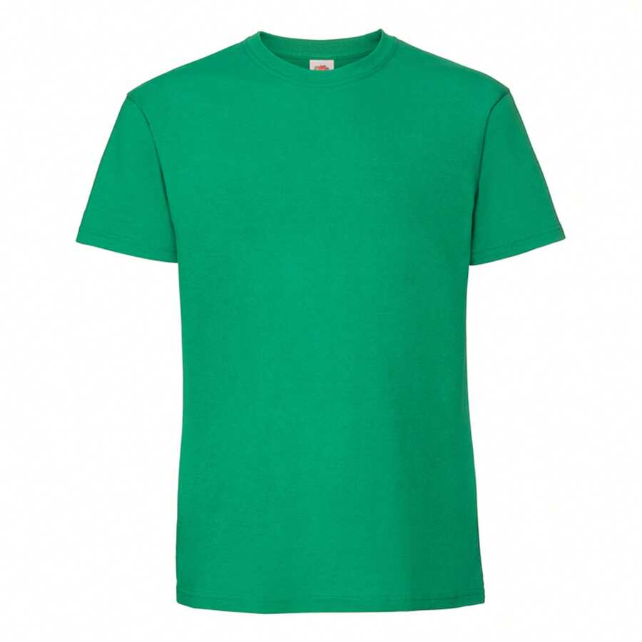 Fruit Of The Loom Mens Iconic Premium Ringspun Cotton T-Shirt - Kelly Green - View 1