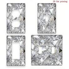Modern Geometric Crystal Cluster Light Switch Panel - Decorative Wall Plate, Suitable For Single/Double Rocker Switches, Indoor/Outdoor Use, Easy Installation, Switch Compatible (No Electricity Required), 2D Flat Design - one-size - View 2