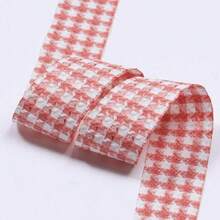 3D Dual-Tone Houndstooth Woven Ribbon DIY Bow Hair Accessory Material Clothing Shoe Flower Hat Decoration Plaid Woven Tape - Multicolor - View 7