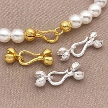 2pcs Copper Plated 18K Gold High Color Retention Pepper Bead Clasp With Anti-Oxidation Storage Bag, For High Color Retention DIY Bracelet, Necklace Flower Bud Connector, End Clasp - Christmas DIY Jewelry Accessories - Multicolor - View 2