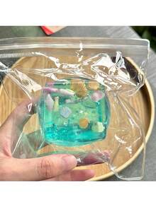 Ocean-Themed Sensory Stress Relief Cube, Decorated With Cartoon Conch, Shell, Fish School And Ice Cream Elements, Creating An Ocean Party Atmosphere, Effectively Relieving Anxiety. Suitable For Outdoor Spaces And Office Environments, Bringing Relaxation Experience Anytime. Also Can Be Used As Desktop Decoration, Party Favor Or Holiday Gift! - Multicolor - View 7