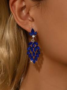 1 par de pendientes de cristal brillantes y de moda para la Sra. Ye Zixin, un pendiente de joyería de lujo adecuado para vestidos de noche de alta gama y bodas. - Plata 585-1 - Ver 9