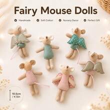 [Bayi Tikus Malaikat] 1 buah Boneka Tikus Mini Kain Buatan Tangan 10,5 cm untuk Bermain Peran dan Interaksi - Bayi Tikus Malaikat - View 1