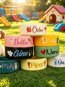Personalized Ceramic Pet Bowl Customized Cat And Dog Food Bowl,Custom Design Dog Bowl,Personalized Dog Food Bowl With Name,Gift For Dog Lovers,Cat Feeder Bowl Pet Gift - Perfect For Cats And Dogs,Suitable For Food And Water Supply, Personalized Gift - Multicolor - View 5