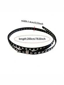 1pc Extra Long Women SBelt Street Punk Y2k Style In Black White Red Great Gift Suitable For Daily Wear Weekend And Music Festival Outfits - Multicolor - View 10
