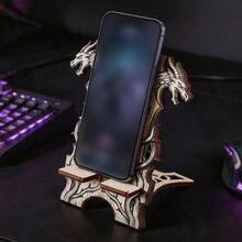 1pc Wooden Stand, Universal Double-Layer Phone Holder, Suitable For Bedroom, Office, Living Room, Home, Dorm, Men's Gift, Home Decor Gift! - Multicolor - View 10