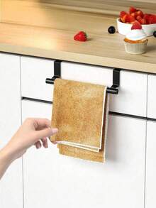 1pc Single Rod Towel Rack, Cabinet Door Towel Bar, Drill-Free Towel Bar, Kitchen Storage Rack, Kitchen Supplies, Storage Rack, Hanging Rack, Kitchen Tools, Can Neatly Hang Dishcloths, Cleaning Cloths And Small Kitchen Tools Inside Kitchen Cabinets - Multicolor - View 7
