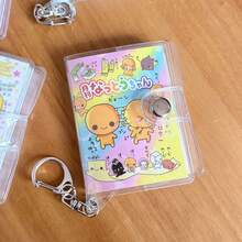 1pc Japanese Vintage Cartoon Mini Notebook Keychain, Pocket Portable Tiny Journal With Clear Snap Cover, Anime Girl Animal Pattern Small Notepad For Girls Students Stationery Gift, Back To School School Supplies - Notebook - View 7