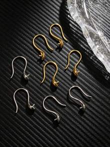 10 buah anting kait ikan dari baja tahan karat 304 berlapis emas 18K, cocok untuk pembuatan perhiasan DIY dengan mutiara, kait anting dari baja tahan karat. - anting-anting - View 1