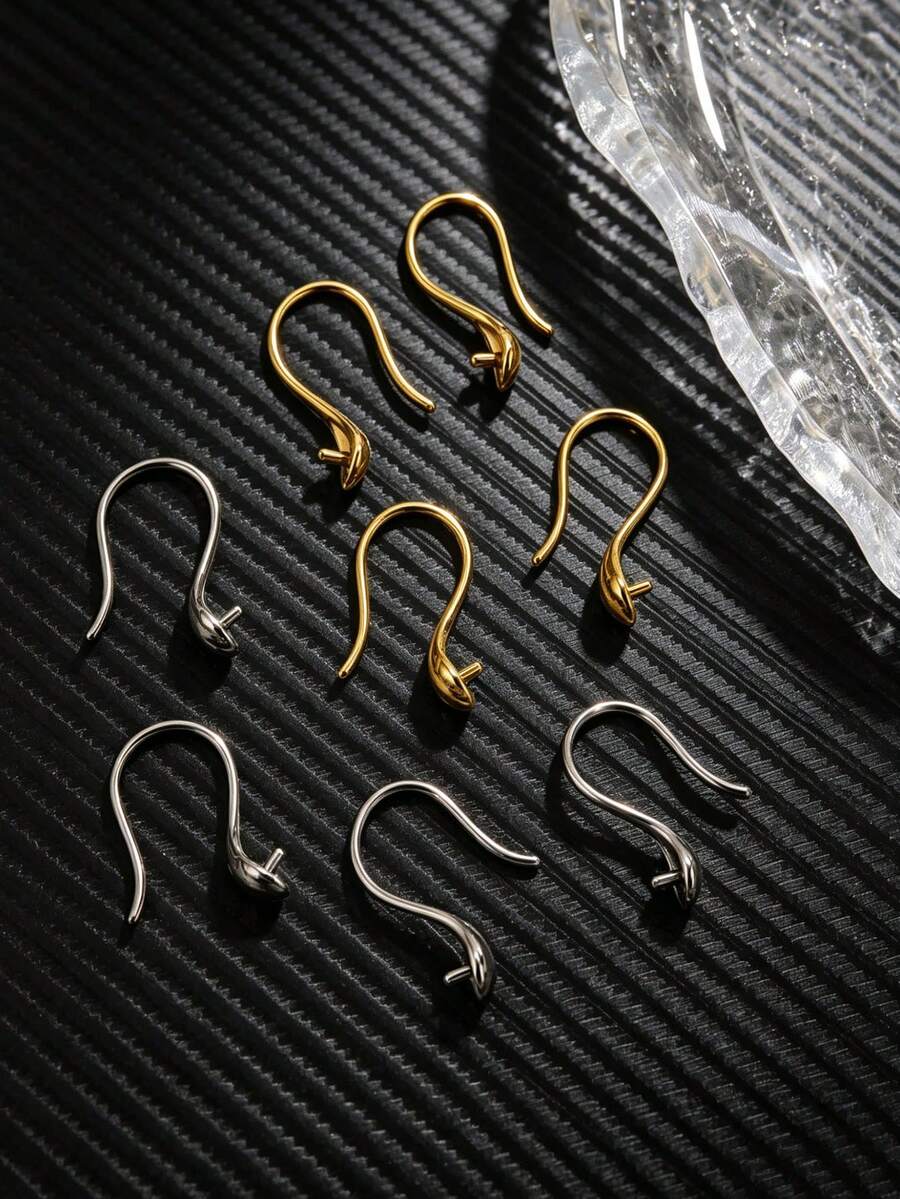 10 buah anting kait ikan dari baja tahan karat 304 berlapis emas 18K, cocok untuk pembuatan perhiasan DIY dengan mutiara, kait anting dari baja tahan karat. - anting-anting - View 1