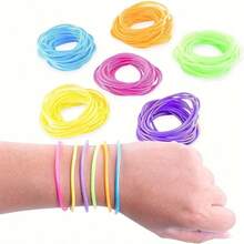 12/30 Pcs Multicolor Silicone Jelly Bracelets Rainbow Glow Neon Stretchable Gummy Rubber Bracelets Hair Ties Party Favor For Adults Women (Random Color) - View 10