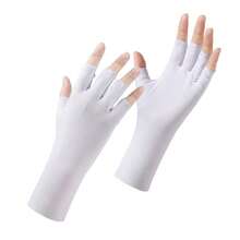 1 Pair WRELS Summer Sun Protection Gloves, Ultra-Lightweight & Breathable, Unisex, Fingerless Touchscreen Design, With UV Protection - Multicolor - View 7