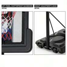 [Free Shipping] Height Adjustable Portable Shatterproof Backboard Basketball Hoop With 2 Nets-XY571859 - FXCUJSY0XKZDA0 - View 5