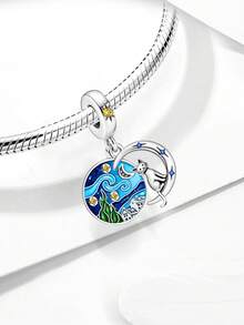 1pc 925 Sterling Silver Mini Music Pendant, Suitable For Women Bracelet/Bangle DIY Jewelry Making And Daily Decoration, Decorative Accessory For Girls - Beads 2 - View 7