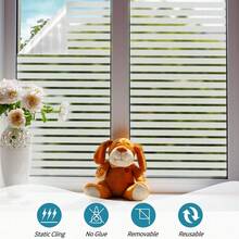 1 Roll Striped Pattern Glass Window Film, Privacy Window Sticker, Decorative Frosted Removable Sticker, Static Cling, Suitable For Living Room, Bedroom, Kitchen, Bathroom, Home Decor, Room Decor - Stripe - View 15