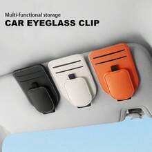 1pc Multifunctional Car Sun Visor Organizer, Practical Car Accessory And Decoration, Car Sun Visor Organizer With Stylish Glasses Holder, Multiple Card Slots, Bill Pocket And Tissue Holder, Universal Car Interior Storage Bag - A - View 1