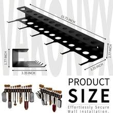 Soporte de pared para cepillos y estante colgante para herramientas, adecuado para garaje, estante de almacenamiento y organización de detalles, estante de almacenamiento de herramientas - Negro - Ver 3