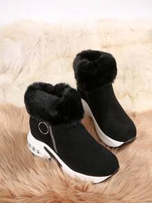 Women's Comfortable Fashionable Autumn/Winter Thick Lined Height-Increasing Boots, Latest Versatile Comfortable Snow Boots. - Black - View 6