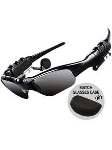Hands-Free Wireless Bluetooth Earbuds With Polarized Smart Glasses, Music, Suitable For Men And Women, Sports, Driving, Running, Built-In Microphone For Calls - Black - View 11