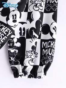 Disney Autumn Baby Boy Newborn Mickey Mouse Cute Zipper Hooded Jacket With Mickey Mouse All-Over Print, Cute Cartoon Pattern, Slightly Elastic, Suitable For Baby Newborn Daily Wear, Great Gift - Black - View 4
