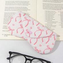 1pc Heart-Shaped Quilted Fashion Glasses Case, Bow Pattern Fashion Glasses Pouch, Women's Glasses Bag, Fashion Glasses Pouch, Glasses Case, Glasses Frame, Girls Glasses Storage Box, Summer Travel Fashion Glasses Pouch, Suitable For Travel, Vacation And School, Fashion Glasses Pouch, Multifunctional Storage Bag - Multicolor - View 12