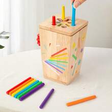 5-In-1 Multifunctional Wooden Sorting Bucket With Gear, Bug Catching And Pull Rod Games, Develops Color Recognition And Fine Motor Skills For Toddlers, STEM Educational Toy, Perfect Gift For Children's Birthday And Christmas - Multicolor - View 6
