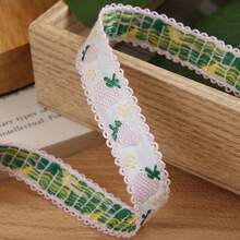 刺繡針織緞帶 DIY 蝴蝶結髮夾配件,適用於衣物、鞋子、帽子、禮物盒裝飾緞帶 - 多色 - 查看 9