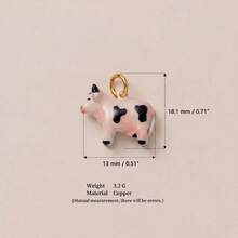 1pc Exquisite Cartoon Style 14k Gold Plated Copper Anthropomorphic Cute Animal Pendant, Women's DIY Daily Bracelet Necklace Keychain Pendant Decoration - Multicolor - View 20