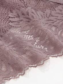 Bragas de triángulo para mujer con patrón de encaje sexy y patchwork - Caqui - Ver 7