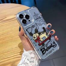 2026 Nueva Funda de Teléfono para 16 Pro/15/14/13/12, Diseño de Perro en Patineta, Diseño Creativo y de Moda, Textura Esmerilada, Antigolpes de Silicona, Regalo - transparente - Ver 4