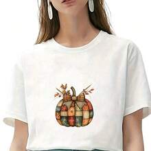 1/2/3PCS Durable Washable Iron-On Transfer, Plaid Patchwork Pumpkin Linen Bow Autumn Leaf Wheat Berry Button Pattern Mixed Color Heat Transfer, Vinyl Print, Heat Transfer Sticker, Iron-On Transfer Sticker Applique - Iron-On Suitable For Pillows, DIY, Backpacks, T-Shirts, Canvas Bags, Sweatshirts, Jeans, T-Shirts, Clothing, Sewing Supplies - Multicolor - View 10