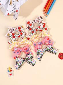 10pcs/2pcs Back To School Stylish Stationery Bow Hair Clips, Colorful Cute Bow Barrettes, Teacher's Day, Hair Accessories Gift For Girls Teens Daily School Wear - Multicolor - View 5