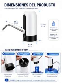 1 Piece Automatic Water Dispenser With LED Light, Rechargeable Automatic Water Dispenser Wireless Electric Drinking Water Pump - 4 piezas - 查看 9