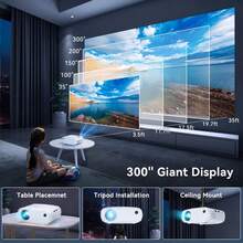 1080P Native Resolution Projector, Full HD Outdoor Movie Projector, Home Theater Video Projector, Up To 150-Inch Large Screen, Compatible With HD/USB/AV/Smartphone/Laptop, Suitable For Home Use - View 3