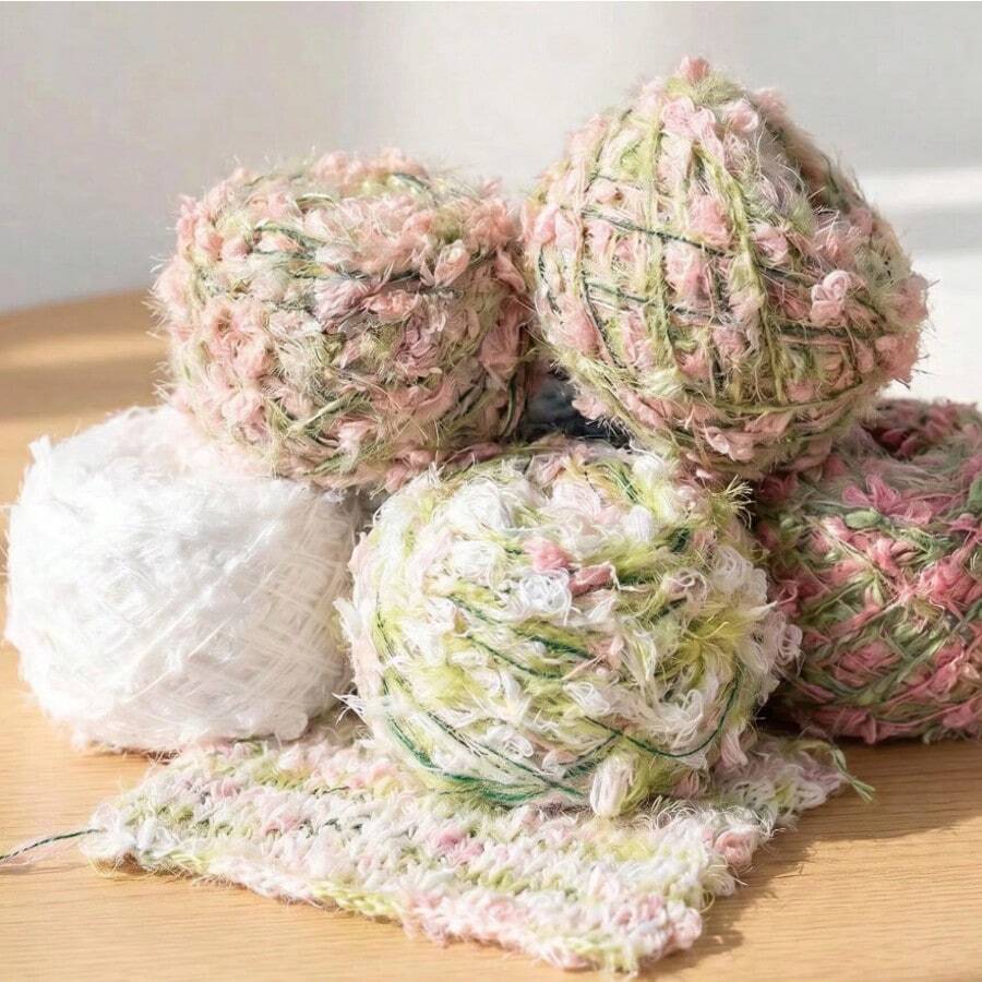 50g Unique Colorful Professional Yarn, Blended Fluffy Fancy Yarn Of Polyester And Mohair, Suitable For DIY Scarves, Hats, Gloves, Bags - Blended Yarn - View 1