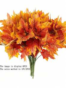 1/2 Stücke UV-beständiges künstliches Ahornblatt-Bouquet-Set - Premium realistisches künstliches Herbstlaub mit vorgebogenen Stielen - Ganzjährig haltbar, kein Verblassen, DIY Blumenwand, Halloween Dekoration, Thanksgiving Dekoration, Hochzeitsdekoration, Kaminmantel Girlande - Herbstfarben - Übersicht 9