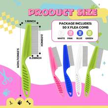 1pc Dog Comb, Pet Tear Stain Removal Comb, Dog & Cat Hair Brush, Easily Remove Knots And Tangles, Professional Grooming Tool, Promote Hair Health, Flea Comb, Tick Comb, Dog Brush, Cat Brush, Dog Supplies, Cat Supplies, Pet Supplies, Suitable For Short, Medium And Long Hair Pets, Gift For Cat & Dog Lovers, Halloween/Thanksgiving/Christmas Gift. - Multicolor - View 3