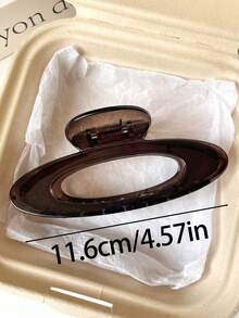 2件/1件 女款 11.6cm/4.57in 紅色字母方形與棕色橢圓大號髮夾，輕量塑料髮夾，適合粗髮，精緻情侶髮飾，適用日常穿搭、外出、休閒、派對、通勤、海灘、度假、馬尾、盤髮、造型、洗臉、沐浴、化妝、搭配服裝、髮飾 - 彩色 - 查看 2