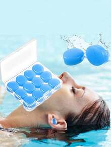 12pcs Reusable Silicone Earplugs, Waterproof, Noise-Reducing, Suitable For Swimming, Moldable, Sleep Protection - A - View 6
