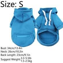 Blue Pet Patrón Con Capucha De Bolsillo Con Cremallera Adecuado Para Uso Diario, Unisex - Azul - Ver 20